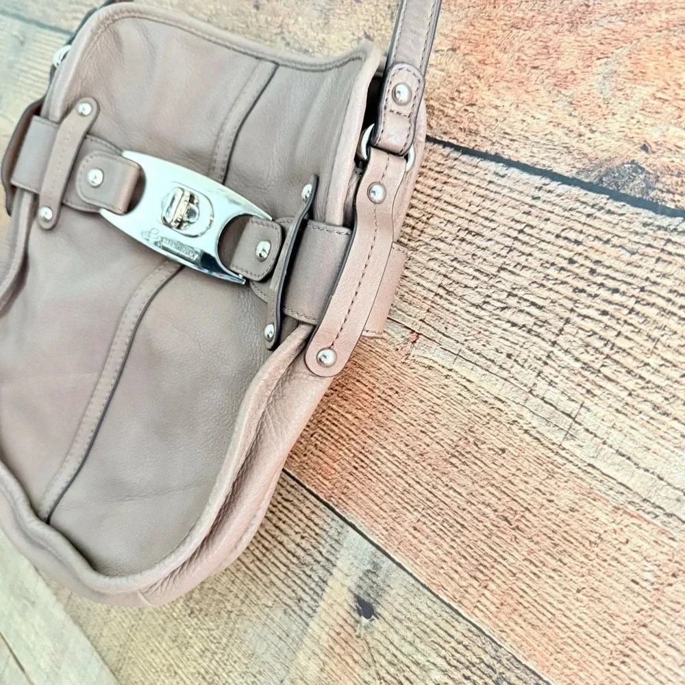 B. Makowsky Pebbled Leather Saddle Crossbody